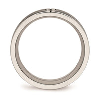 Stainless Steel Brushed and Polished Black IP Plated CZ Band ,