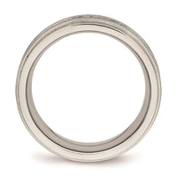 Stainless Steel Brushed and Polished Braided 7.00mm Band ,