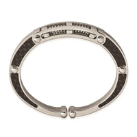 Stainless Steel Brushed and Polished Carbon Fiber Inlay Hinged Bangle ,
