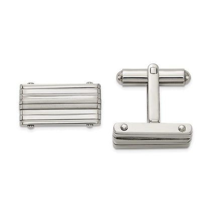 Stainless Steel Brushed and Polished Cufflinks ,