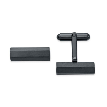 Stainless Steel Brushed and Polished Dark Grey IP-plated Cufflinks ,