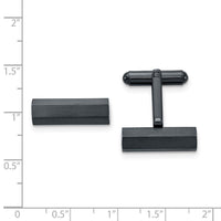 Stainless Steel Brushed and Polished Dark Grey IP-plated Cufflinks ,