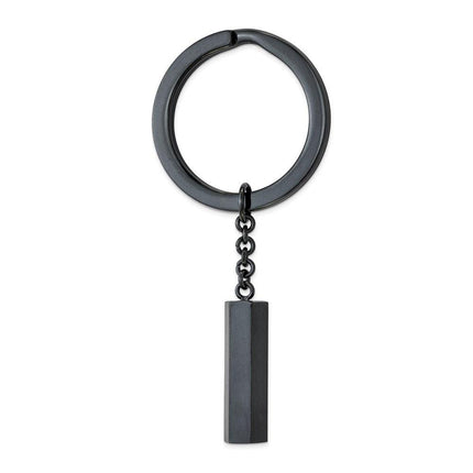 Stainless Steel Brushed and Polished Dark Grey IP-plated Key Ring ,