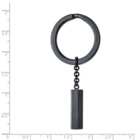 Stainless Steel Brushed and Polished Dark Grey IP-plated Key Ring ,