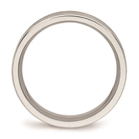 Stainless Steel Brushed and Polished Diamond-cut 6.50mm Band ,