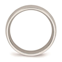 Stainless Steel Brushed and Polished Grooved 6.50mm Band ,