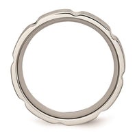 Stainless Steel Brushed and Polished Grooved Ring ,