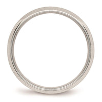 Stainless Steel Brushed and Polished Ridged 5.00mm Band ,
