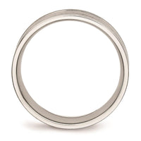 Stainless Steel Brushed and Polished Ridged 6.00mm Band ,