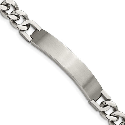 Stainless Steel Brushed and Polished w/.5in ext 8.5in ID Bracelet ,