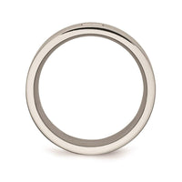 Stainless Steel Brushed and Polished w/CZ Ring ,