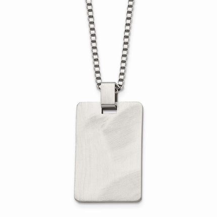Stainless Steel Brushed and Scratch Finish Rectangle Necklace ,