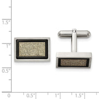 Stainless Steel Brushed and Textured Black and Yellow IP-plated Cufflinks ,