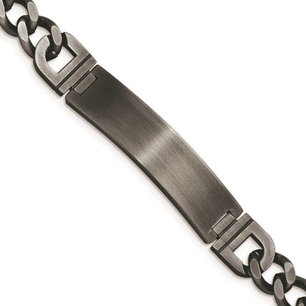 Stainless Steel Brushed Antiqued White Bronze Plated 8.75in ID Bracelet ,