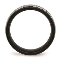 Stainless Steel Brushed Black IP Grooved Ring ,