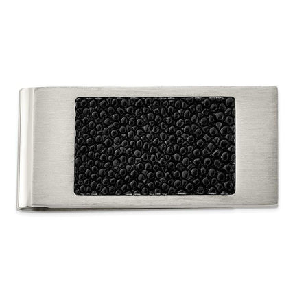 Stainless Steel Brushed Black Stingray Money Clip ,