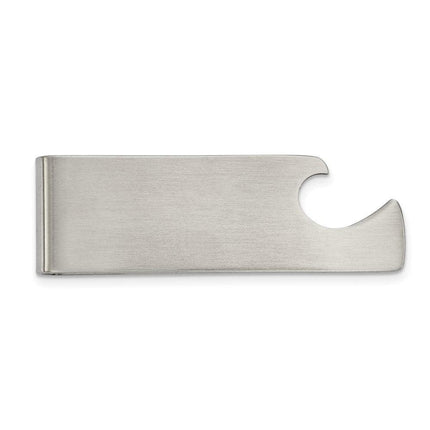 Stainless Steel Brushed Bottle Opener Money Clip ,