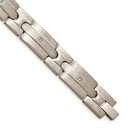 Stainless Steel Brushed CZs Bracelet ,