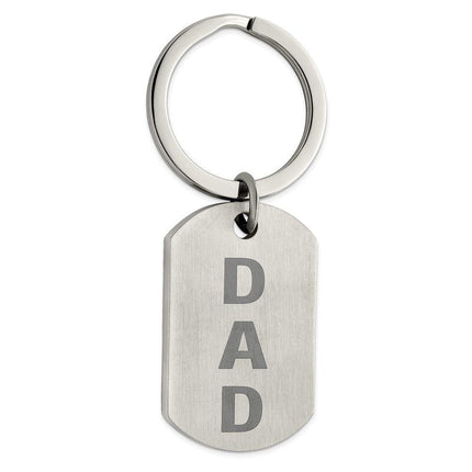 Stainless Steel Brushed Dad Key Ring ,