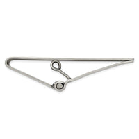 Stainless Steel Brushed Diamond Accent Hinged Money Clip ,