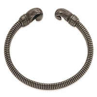 Stainless Steel Brushed Gun Metal IP-plated Boxing Gloves Cuff Bangle ,