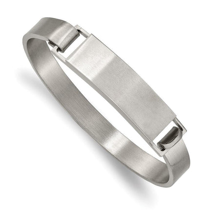 Stainless Steel Brushed ID Cuff 7.80mm Bangle ,