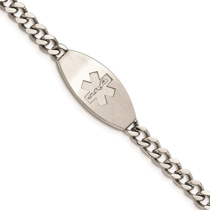 Stainless Steel Brushed Medical ID Bracelet ,