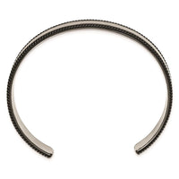 Stainless Steel Brushed Polished & Hammered Black IP Wire Edge Bangle ,