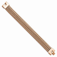 Stainless Steel Brushed Rose IP-plated Woven Bracelet ,
