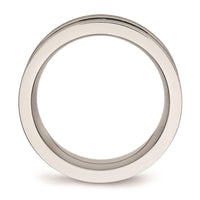 Stainless Steel Brushed/Polished Black CZ Ring ,