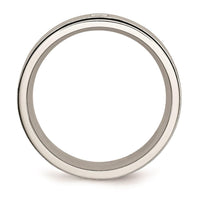 Stainless Steel Brushed/Polished Black IP-plated w/Black CZ Ring ,