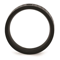 Stainless Steel Brushed/Polished Black IP-plated w/CZ Ring ,