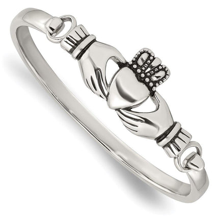 Stainless Steel Claddagh Bangle ,