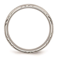 Stainless Steel Criss-cross Design 6mm Brushed and Polished Band ,