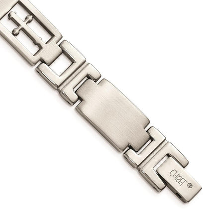 Stainless Steel Cross 8.25in Bracelet ,