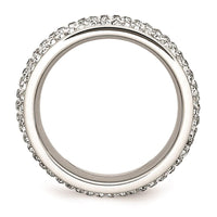 Stainless Steel Crystal 9mm Eternity Ring ,