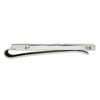 Stainless Steel CZ Black IP-plated Polished Money Clip ,