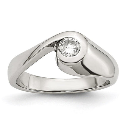 Stainless Steel CZ Ring ,