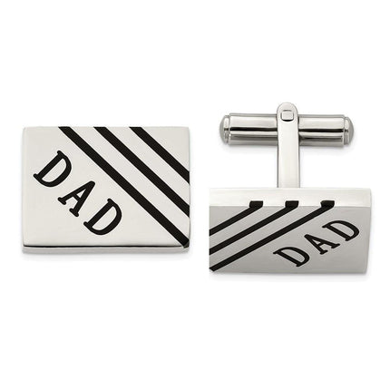 Stainless Steel Dad Cufflinks ,