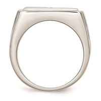 Stainless Steel Diamond Cross w/Textured Sides Ring ,