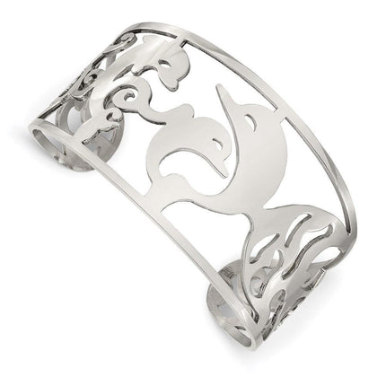Stainless Steel Dolphins Cuff Bangle ,
