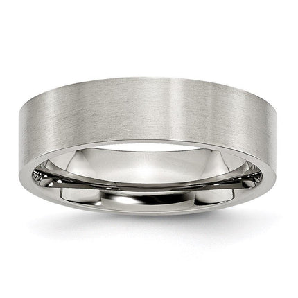 Stainless Steel Flat 6mm Brushed Band ,