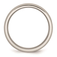Stainless Steel Flat Beveled Edge 6mm Brushed and Polished Band ,