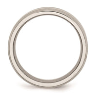 Stainless Steel Flat Beveled Edge 8mm Brushed and Polished Band ,
