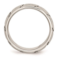 Stainless Steel Grooved 8mm Brushed & Polished Band ,