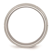Stainless Steel Grooved 8mm Brushed/Polished Ridged Edge Band ,