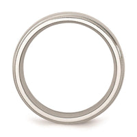 Stainless Steel Grooved and Beaded 8mm Polished Band ,