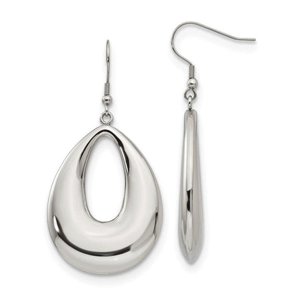 Stainless Steel Hollow Teardrop Dangle Earrings ,