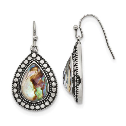 Stainless Steel Imitation Abalone Polished/Antiqued Earrings ,