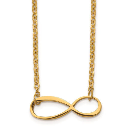 Stainless Steel Infinity Yellow IP-plated Polished Necklace ,